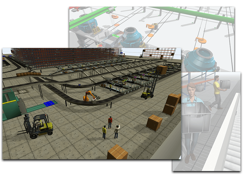 Examples of FlexSim’s 3D simulation models