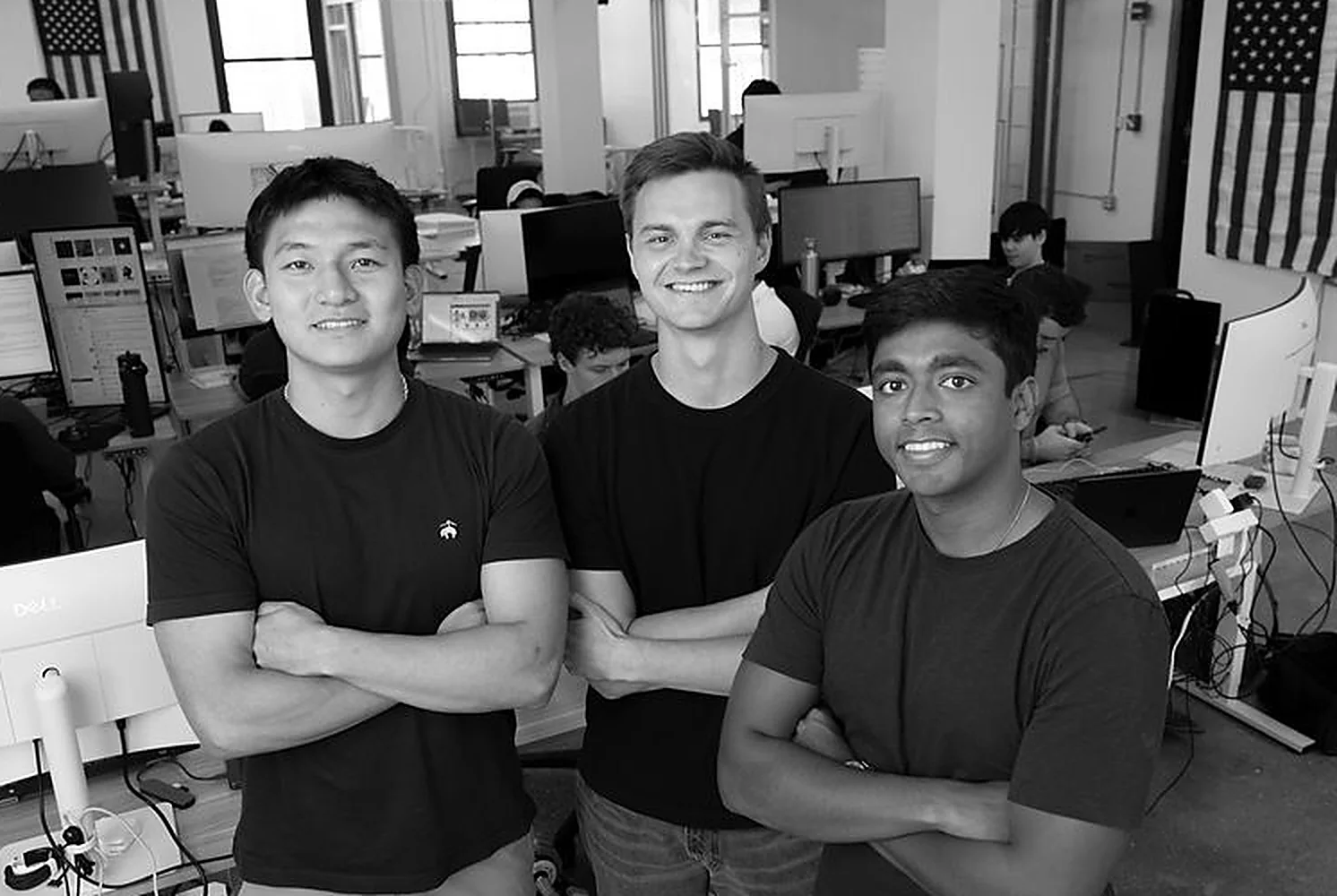 Kushan Weerakoon, Rick Li and Sean McCabe on the ProDex engineering floor
