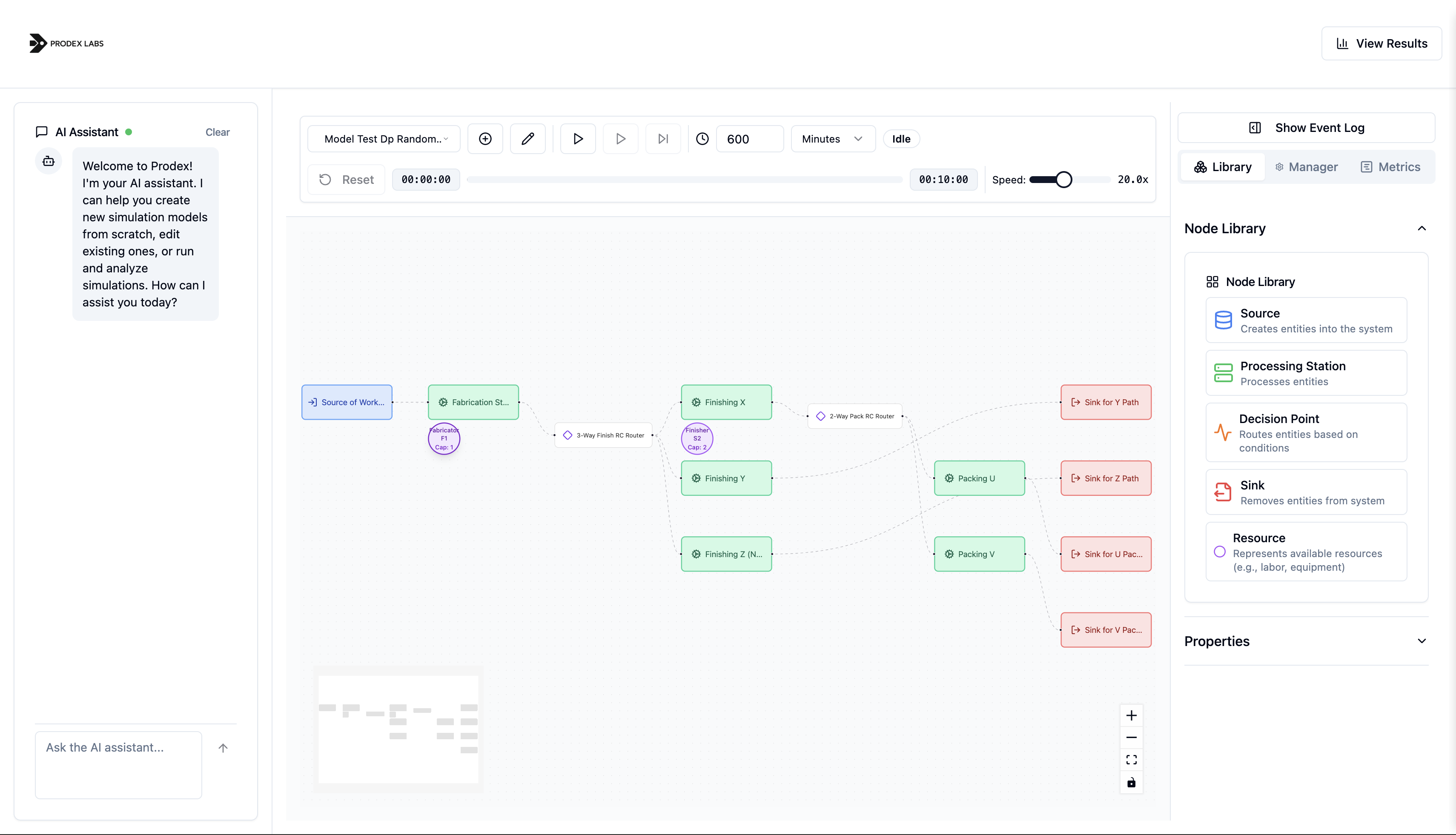 ProDex Factory Simulation Interface