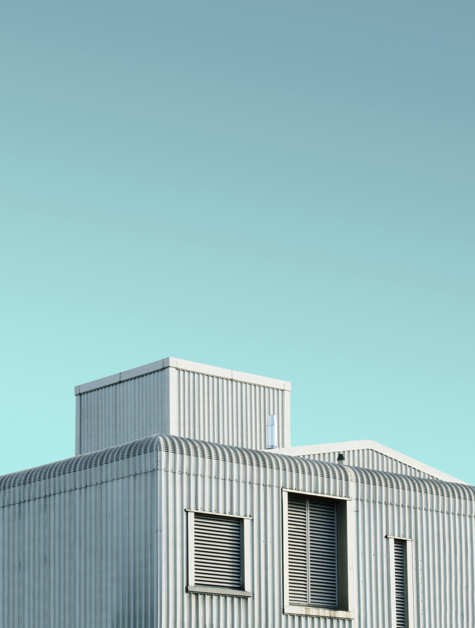 Silver corrugated industrial volumes